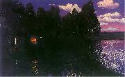 Stanislaw Ignacy Witkiewicz Landscape by night oil painting artist